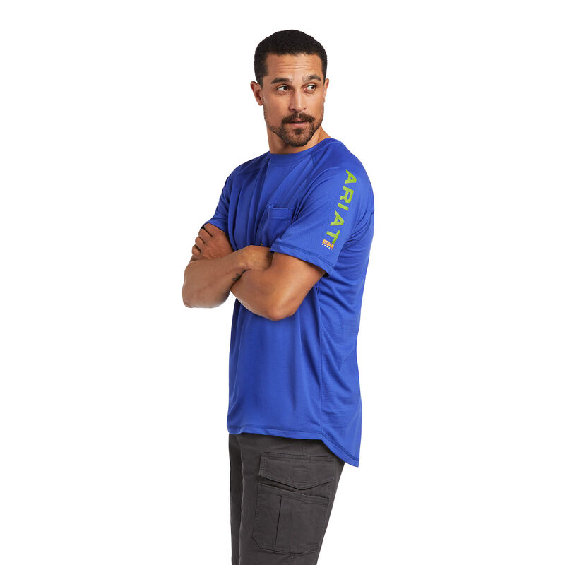 Ariat T-Shirts Herren - Rebar Heat Fighter Blau ( ANHVF-1947 )
